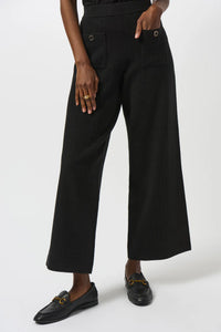 Black Knit Wide Leg Trouser