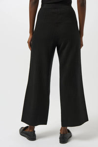 Black Knit Wide Leg Trouser