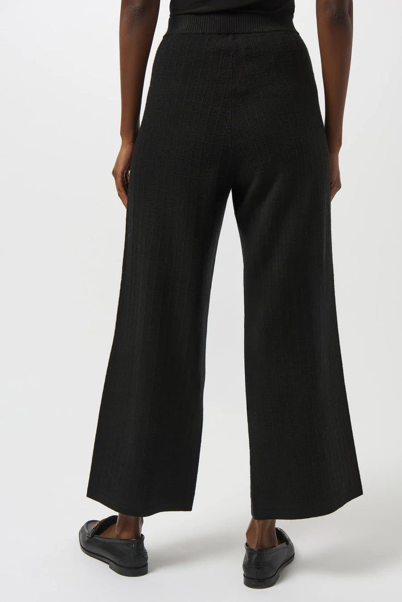 Black Knit Wide Leg Trouser