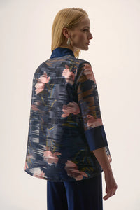 Midnight Blue 3/4 Sleeve Multi Color Jacket