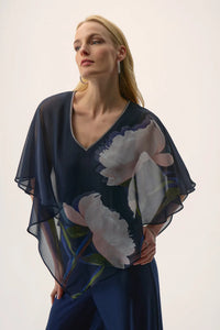 Rhinestone Laced V Neck Satin Tunic