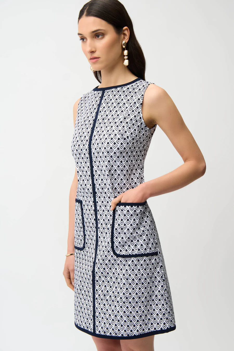 Geometric Print A-Line Dress