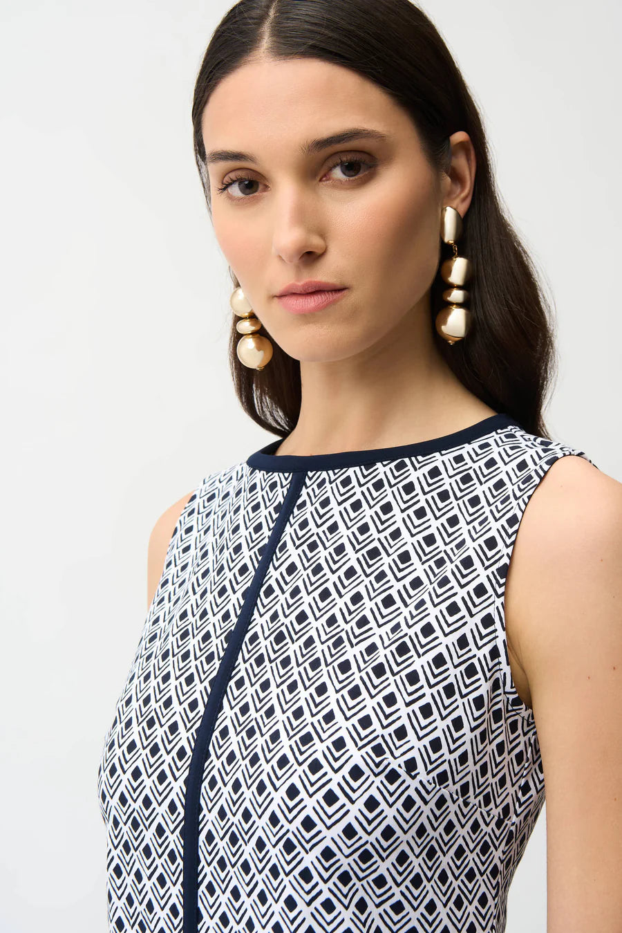 Geometric Print A-Line Dress