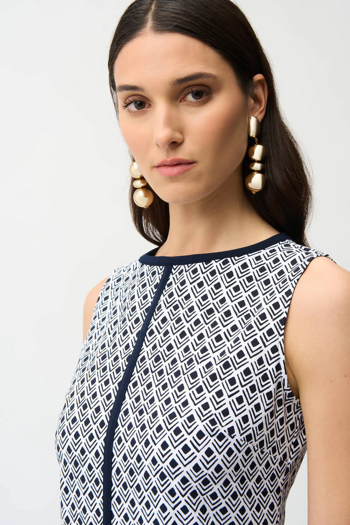 Geometric Print A-Line Dress