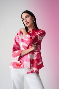 Jacquard Floral Print Swing Jacket