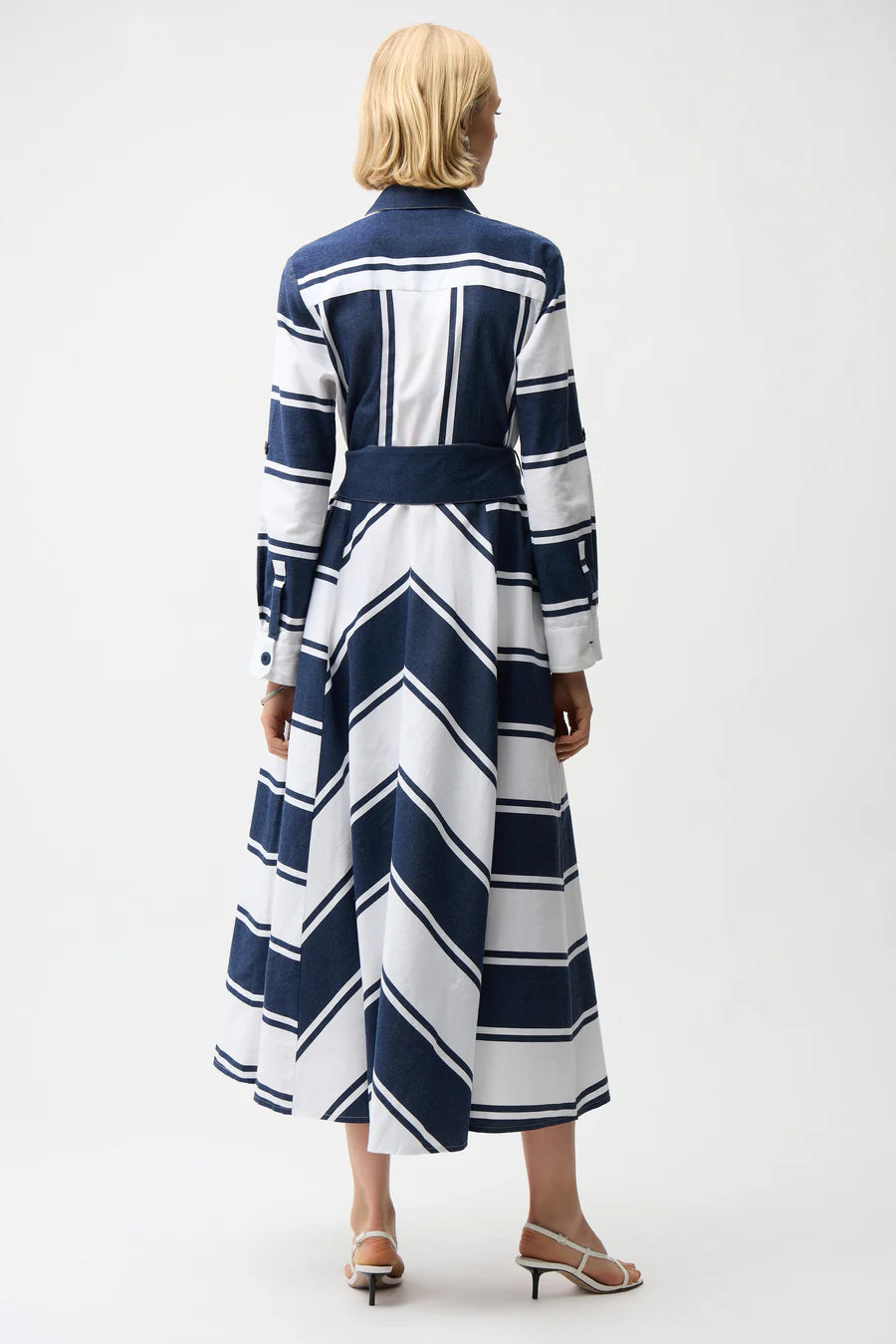 Denim Stripe Flowing Dress