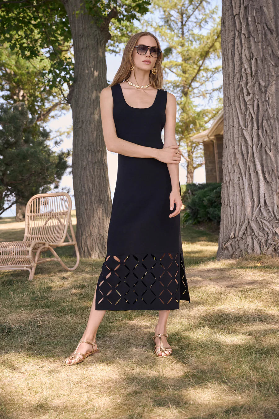 Cut-Out Sheath Midi Dress