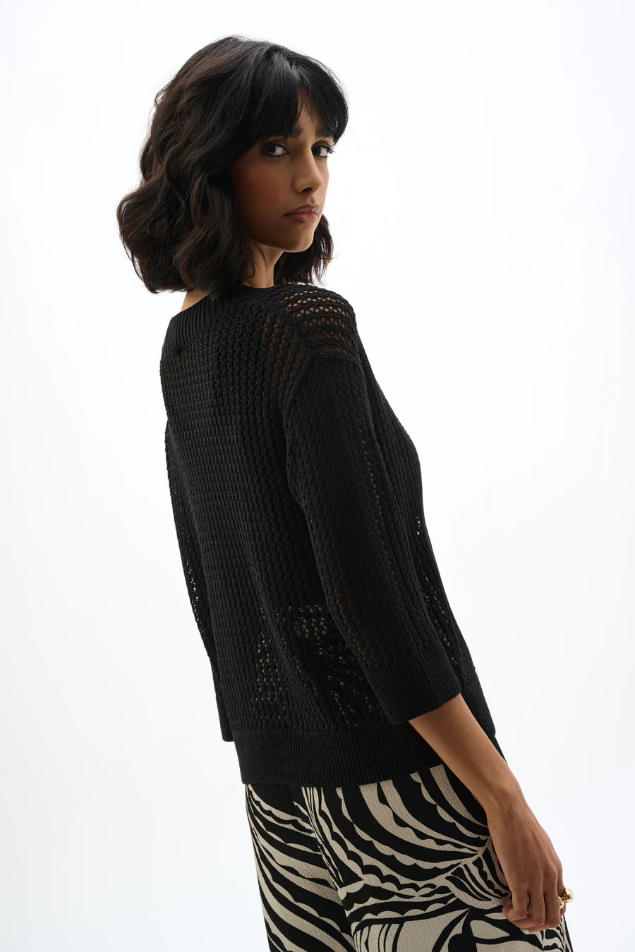 Acrylic Blend Open Stitch Sweater