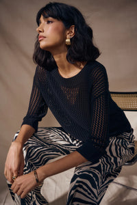 Acrylic Blend Open Stitch Sweater