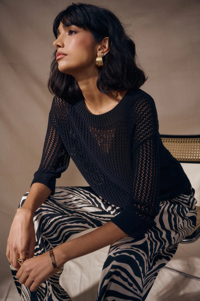 Acrylic Blend Open Stitch Sweater