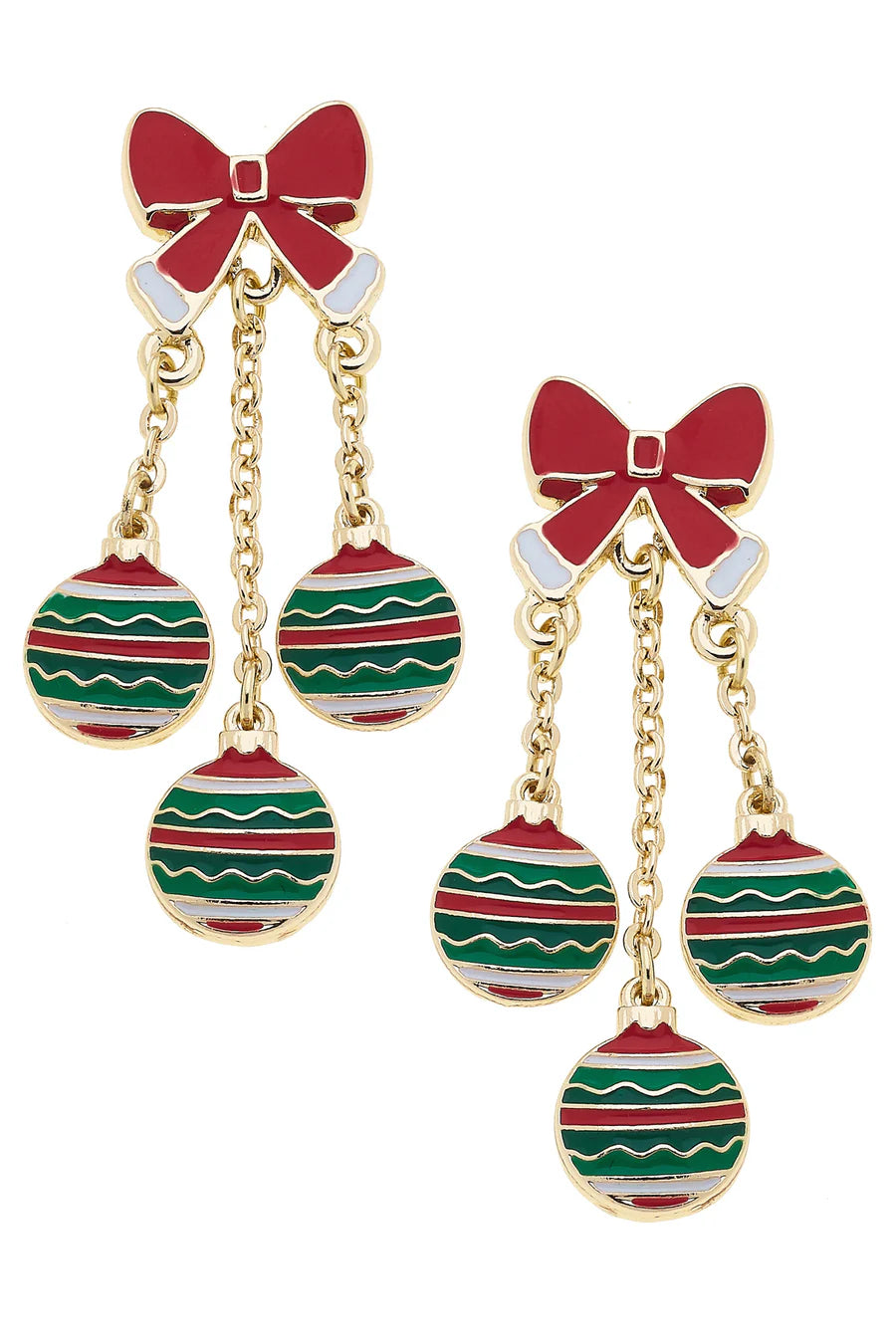 Deck The Halls Enamel Earrings