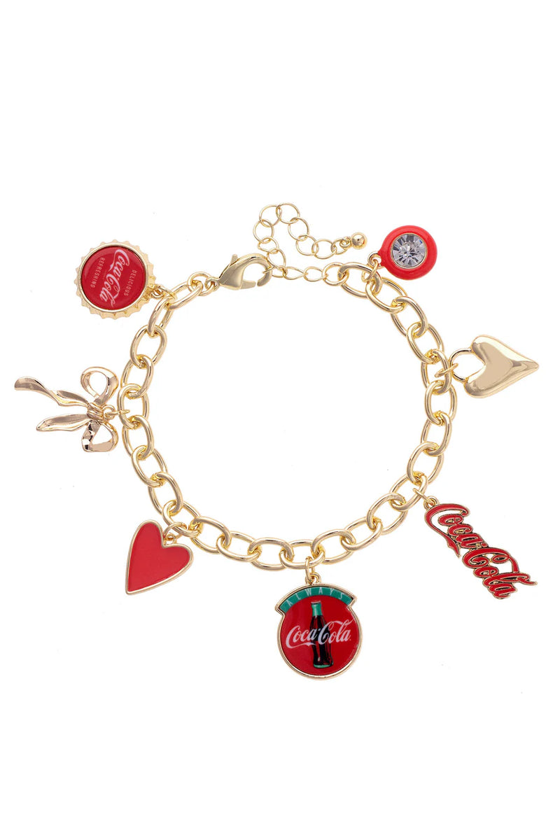 Coca-Cola Icons Charm Bracelet in Shiny Gold