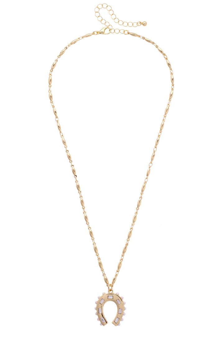 Rhinestone Cowgirl Horseshoe Necklace