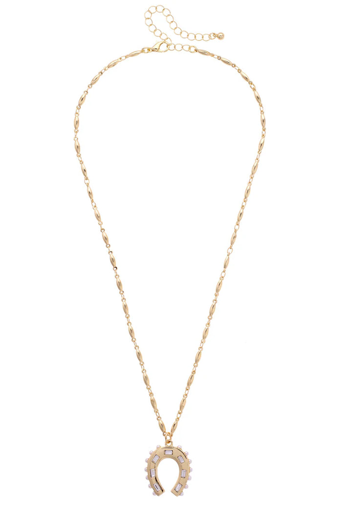 Rhinestone Cowgirl Horseshoe Necklace