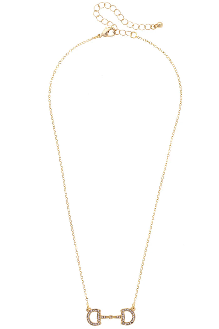 Queenie Pave Horsebit Necklace