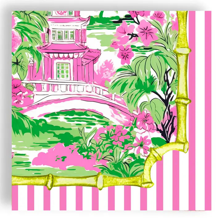 Chinoiserie Gingham Pink Napkins
