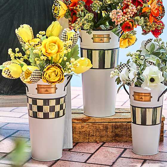Spectator Galvanized Flower Buckets, Set of 3