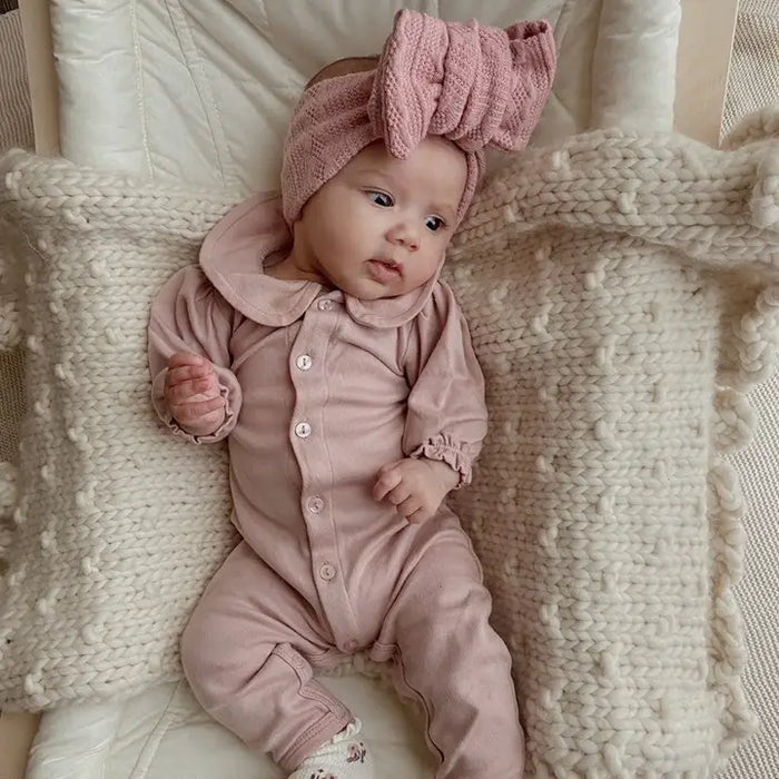 Knit Oversized Bow - Pink