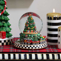 Cozy Christmas Tree & Train Snow Globe