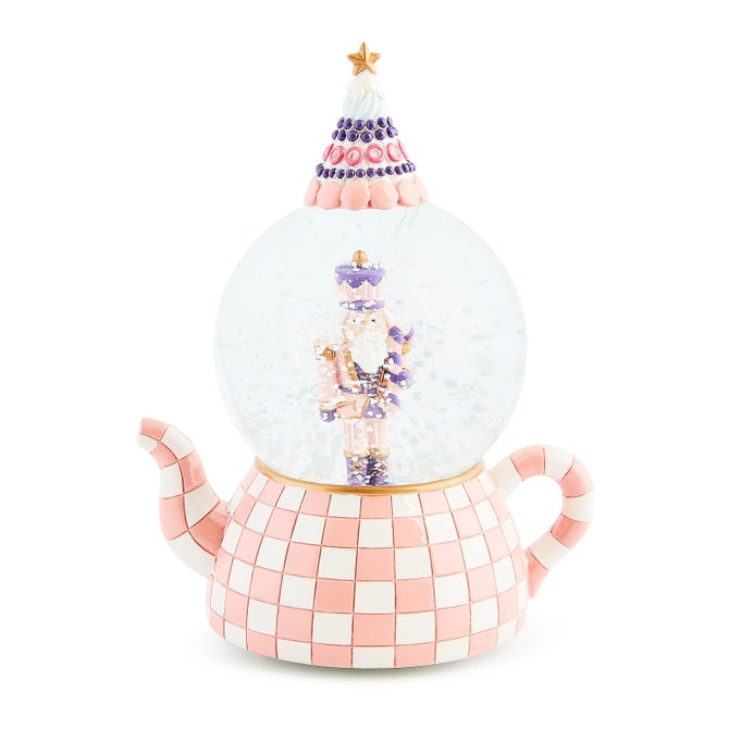 Rosy Check Teapot Snow Globe