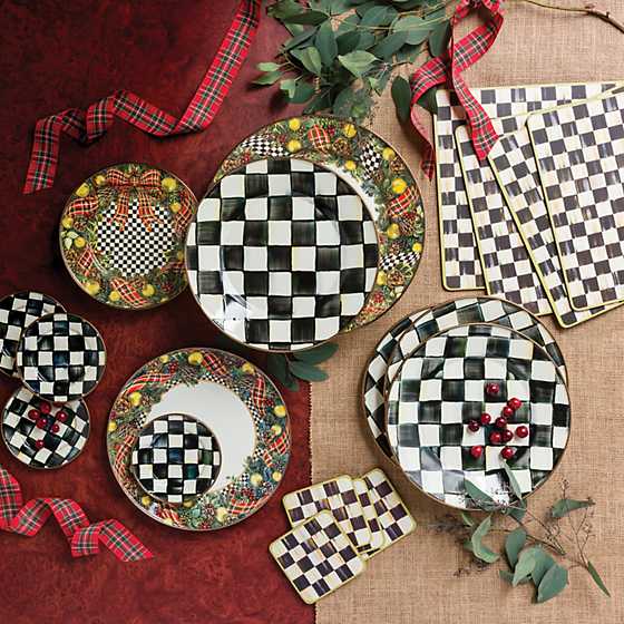 Courtly Check Cork Back Coasters, Set of 4