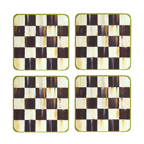 Courtly Check Cork Back Coasters, Set of 4