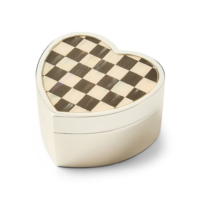Courtly Check Heart Trinket Box