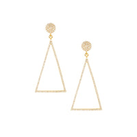 Gold Plated Pave Triangle Earring