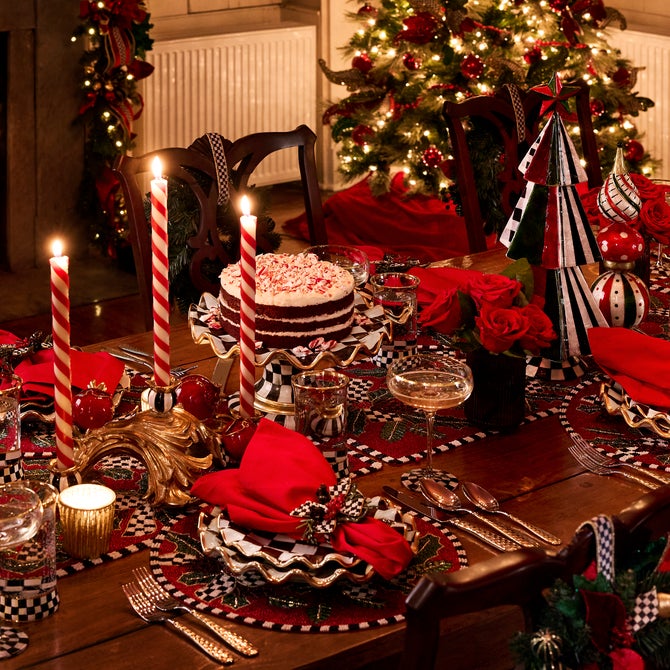 Candy Cane Dinner Candles, Set of 2