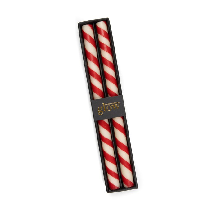 Candy Cane Dinner Candles, Set of 2