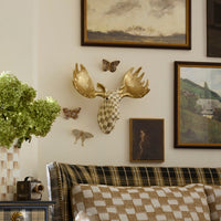 Mocha Check Moose Wall Decor