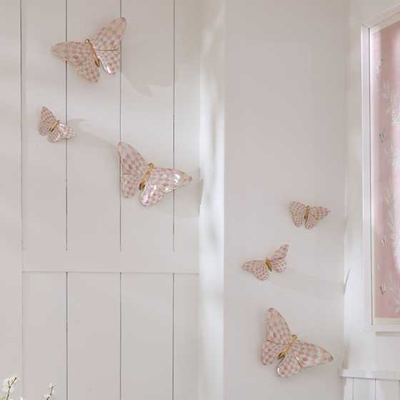 Rosy Check Wall Decor Butterfly