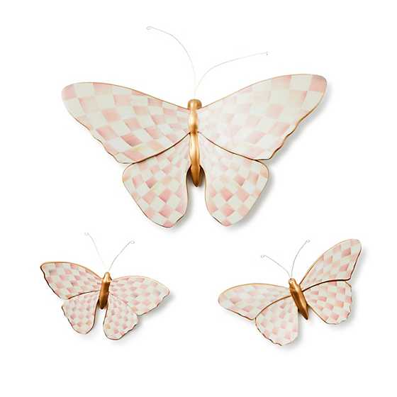 Rosy Check Wall Decor Butterfly