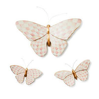 Rosy Check Wall Decor Butterfly