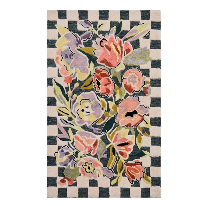 Ranunculus And Checks 2'3"x 3'9" Rug