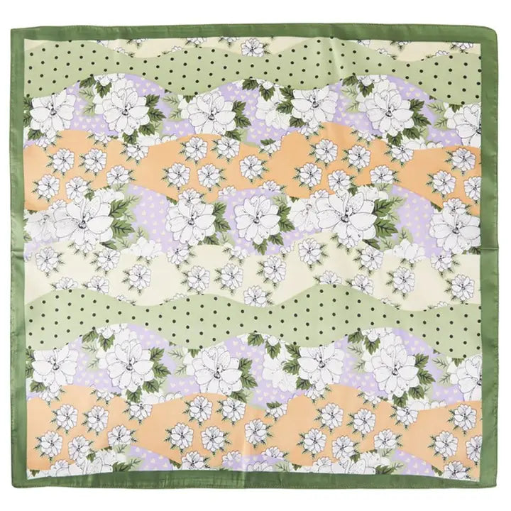 Summer Dreams Olive Square Satin Scarf