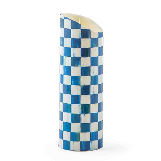 Royal Check Flicker 9" Pillar Candle