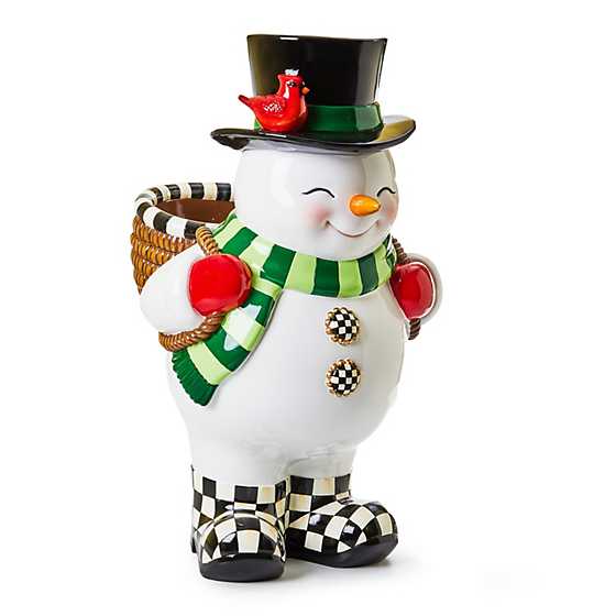 Cozy Christmas Snowman Planter