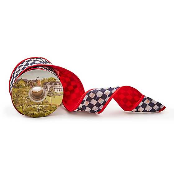 Courtly Check Red Back 2.5" Ribbon