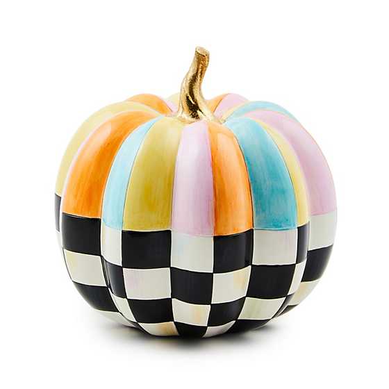 Cotton Candy Mini Check & Stripe Pumpkin