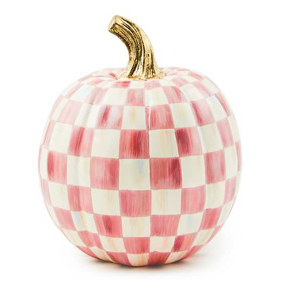 Bubblegum Pink Check Small Pumpkin