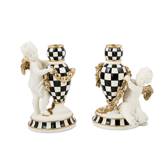 Courtly Noel Sitting Cherub Candle Holder