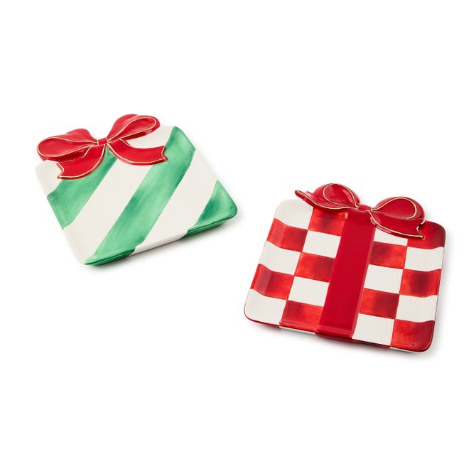 Check It Out Ceramic Dessert Plates, Set of 2