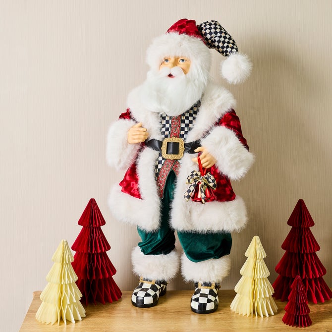 Animated Courtly Fabric Santa