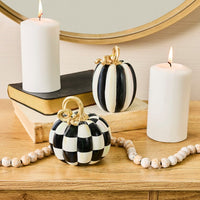 Courtly Check and Stripe Petite Pumpkins, Set of 2