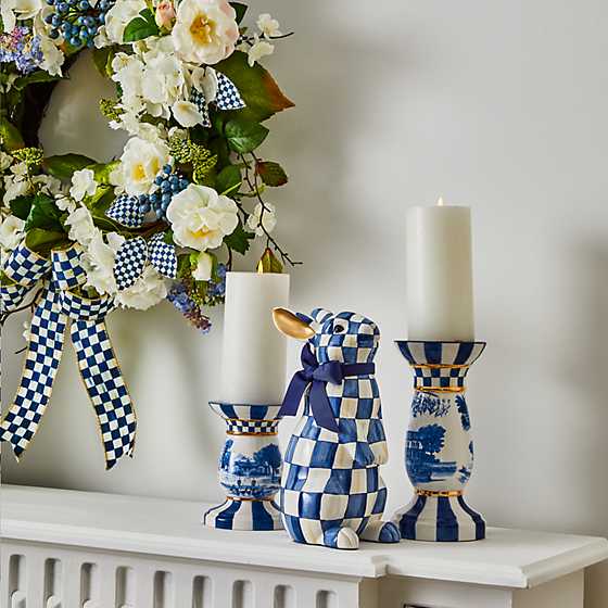 Royal Toile Short Pillar Candle Holder