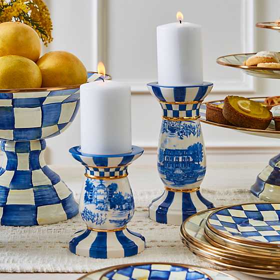 Royal Toile Short Pillar Candle Holder