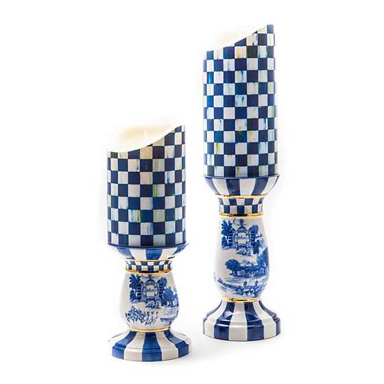 Royal Check Flicker 10" Pillar Candle