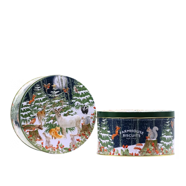 Christmas Woodland Animals Large Round tin