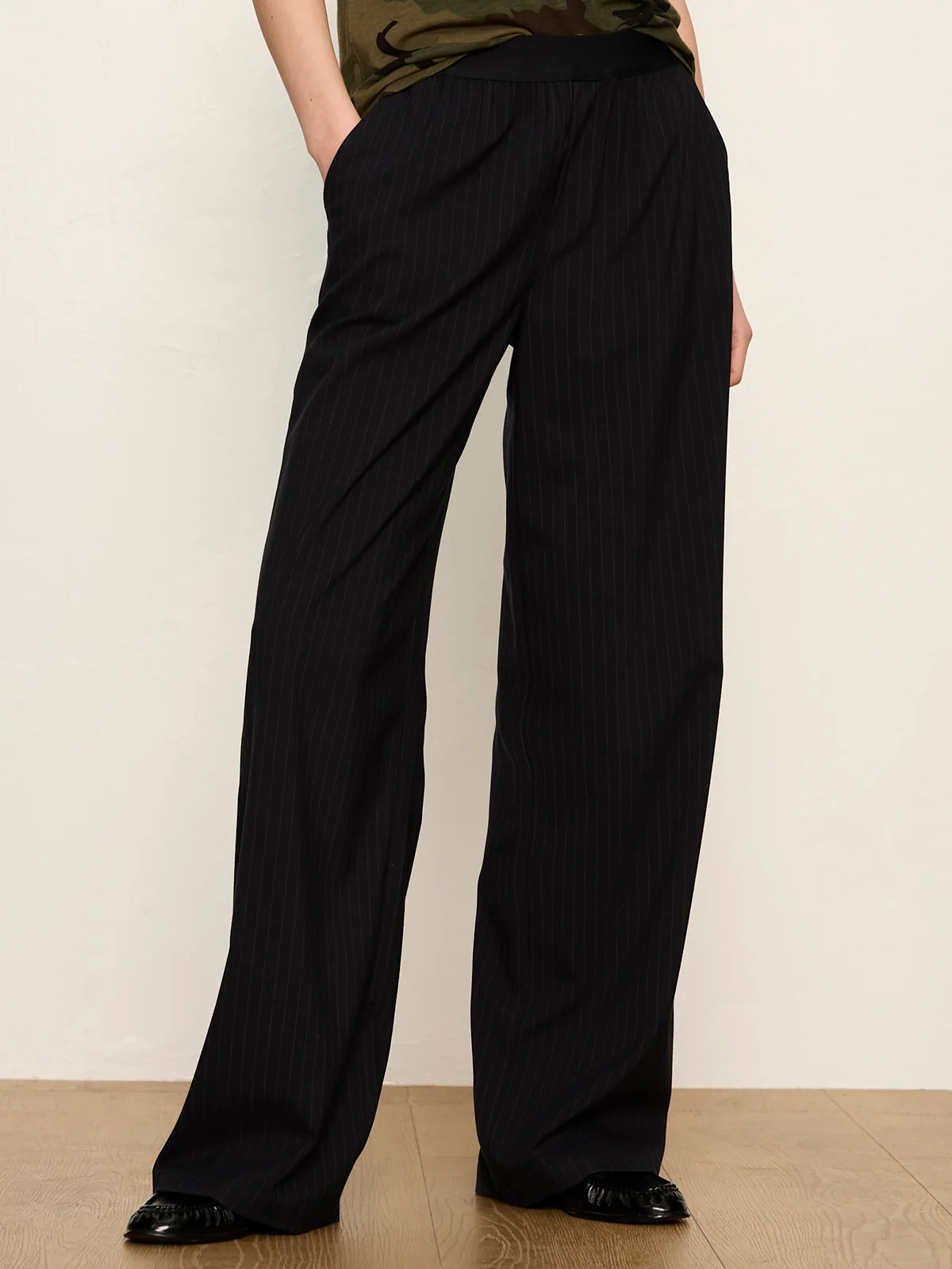 Uplift Pull-On Trouser Navy Pinstripe